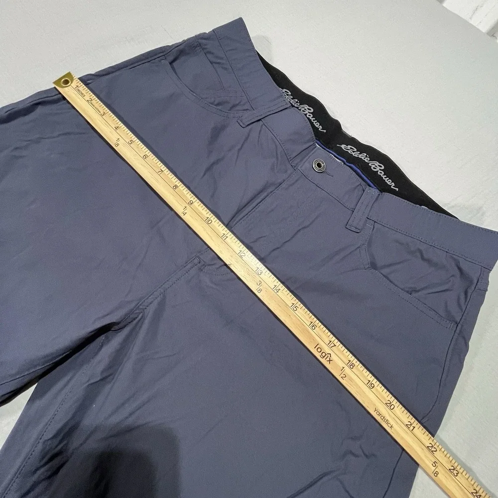Eddie Bauer Adventure Trek Pants Mens 38x34 Blue Stretch‎ Hiking Chino 6 Pocket